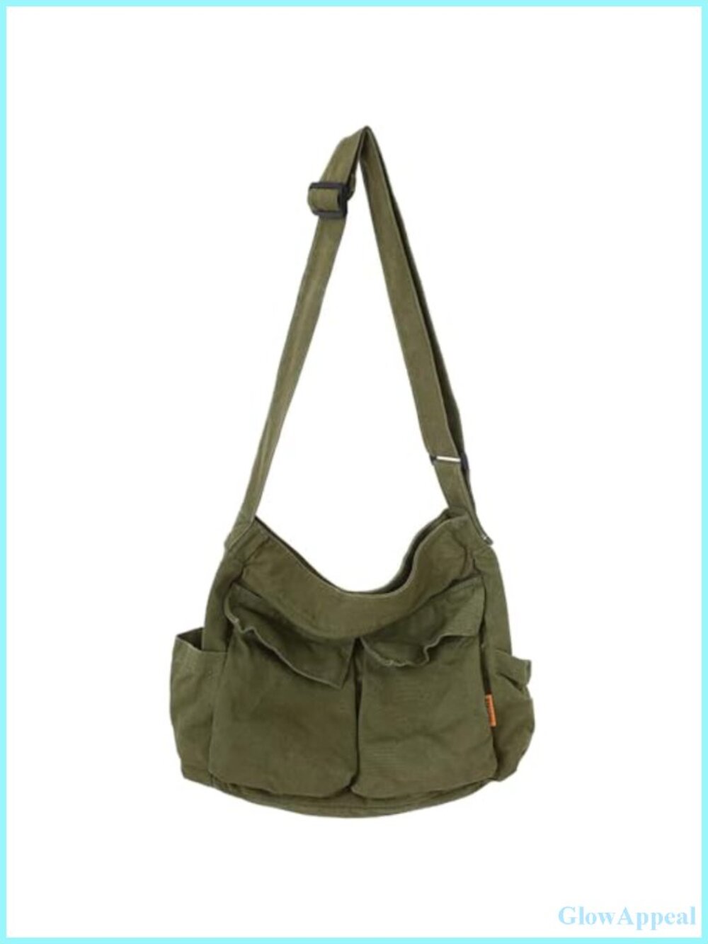 Canvas Messenger Bag Large Hobo Crossbody with Multiple Pockets